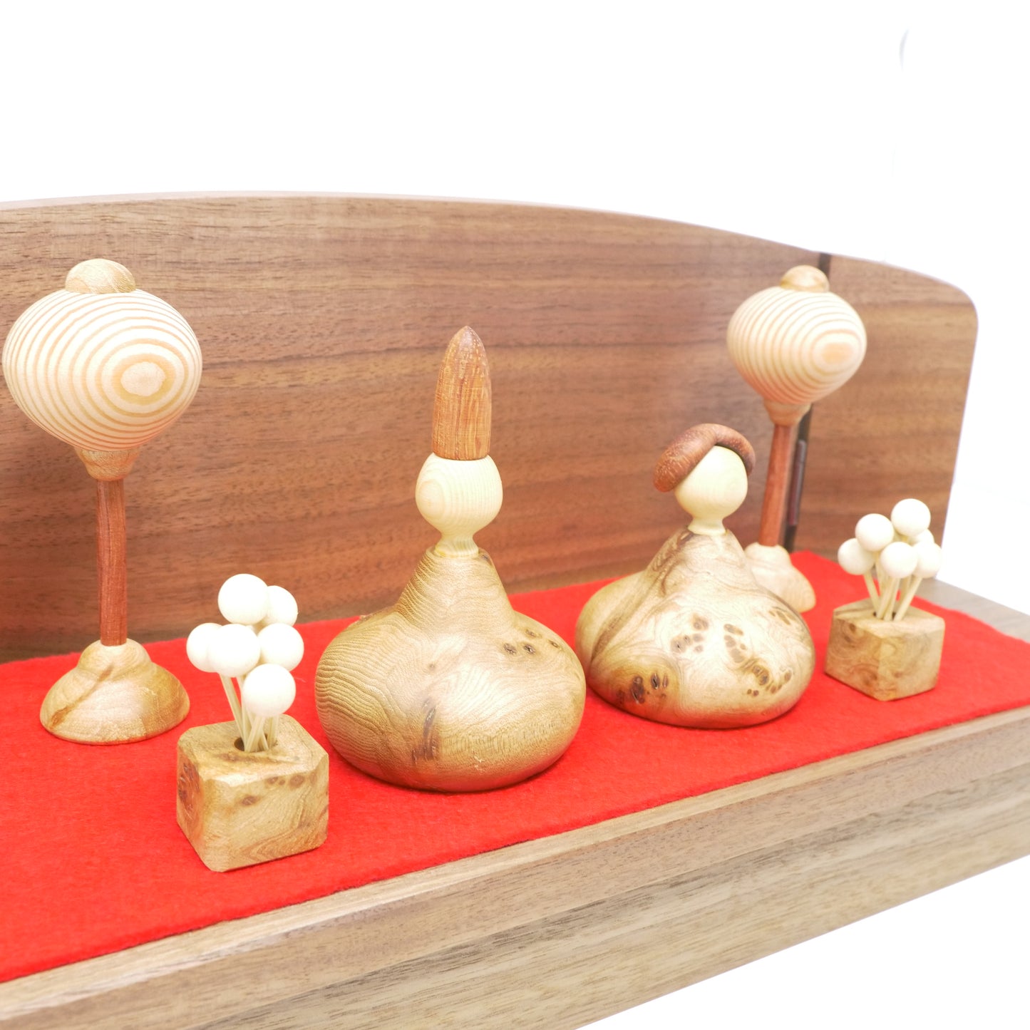 【ろくろ細工の三浦木地 ：雛人形】ひな一段セット 新 タモコブ（限定品）