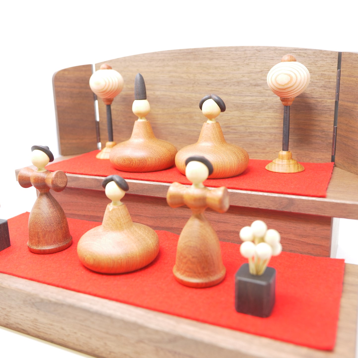 【ろくろ細工の三浦木地 ：雛人形】ひな二段セット カリン（限定品）